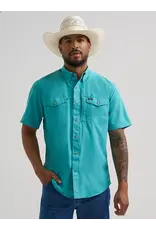 SHIRT MENS WRANGLER SS TEAL SNAP LATIGO BAY