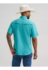 SHIRT MENS WRANGLER SS TEAL SNAP LATIGO BAY