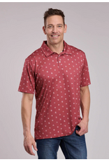ROPER SHIRT MNS S/S ACTIVE COWBOY ICON PRINT RED