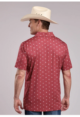 ROPER SHIRT MNS S/S ACTIVE COWBOY ICON PRINT RED