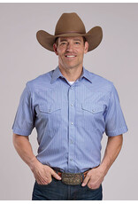 ROPER SHIRT MSN ROPER BLUE/WHITE STRIPE S/S