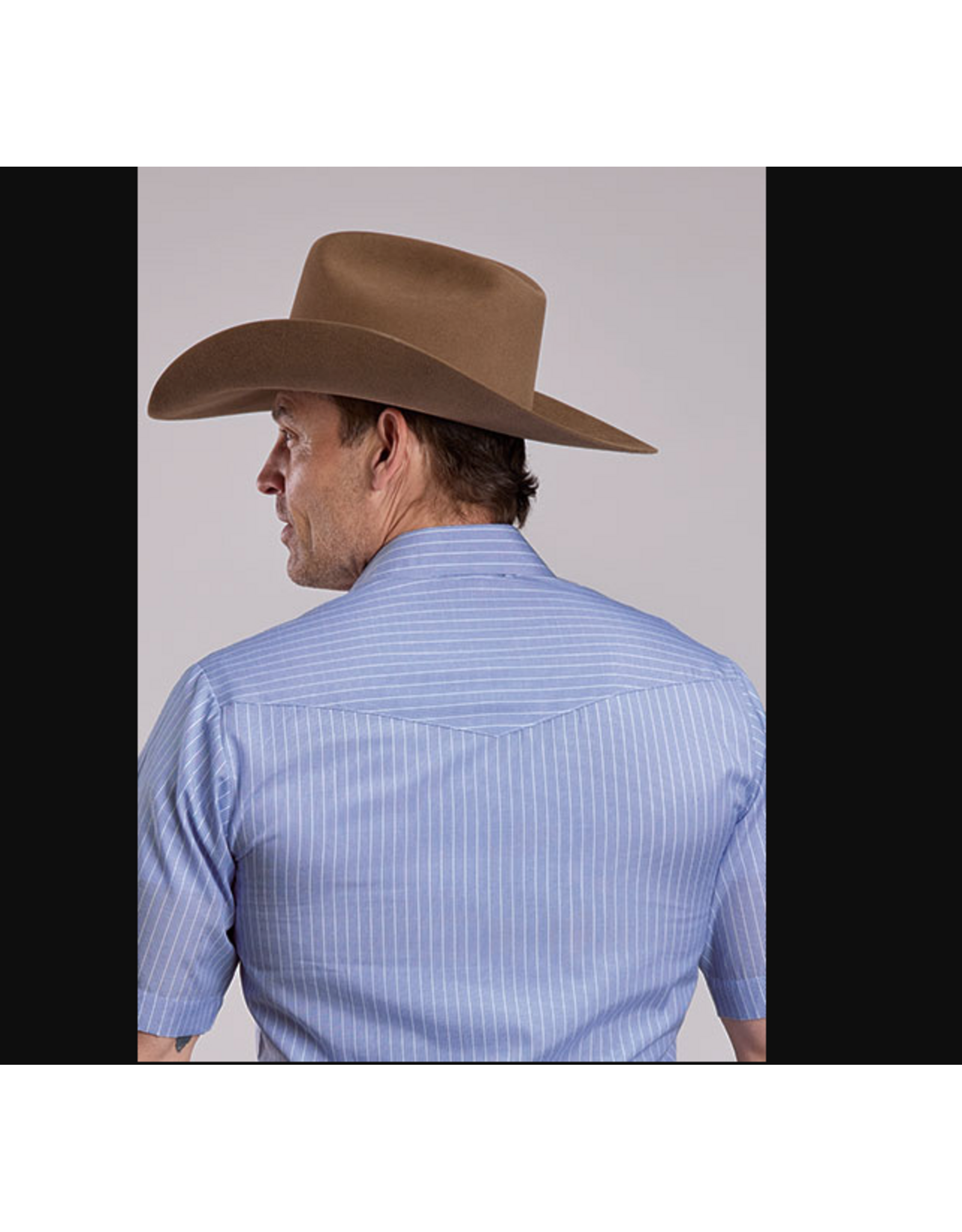 ROPER SHIRT MSN ROPER BLUE/WHITE STRIPE S/S