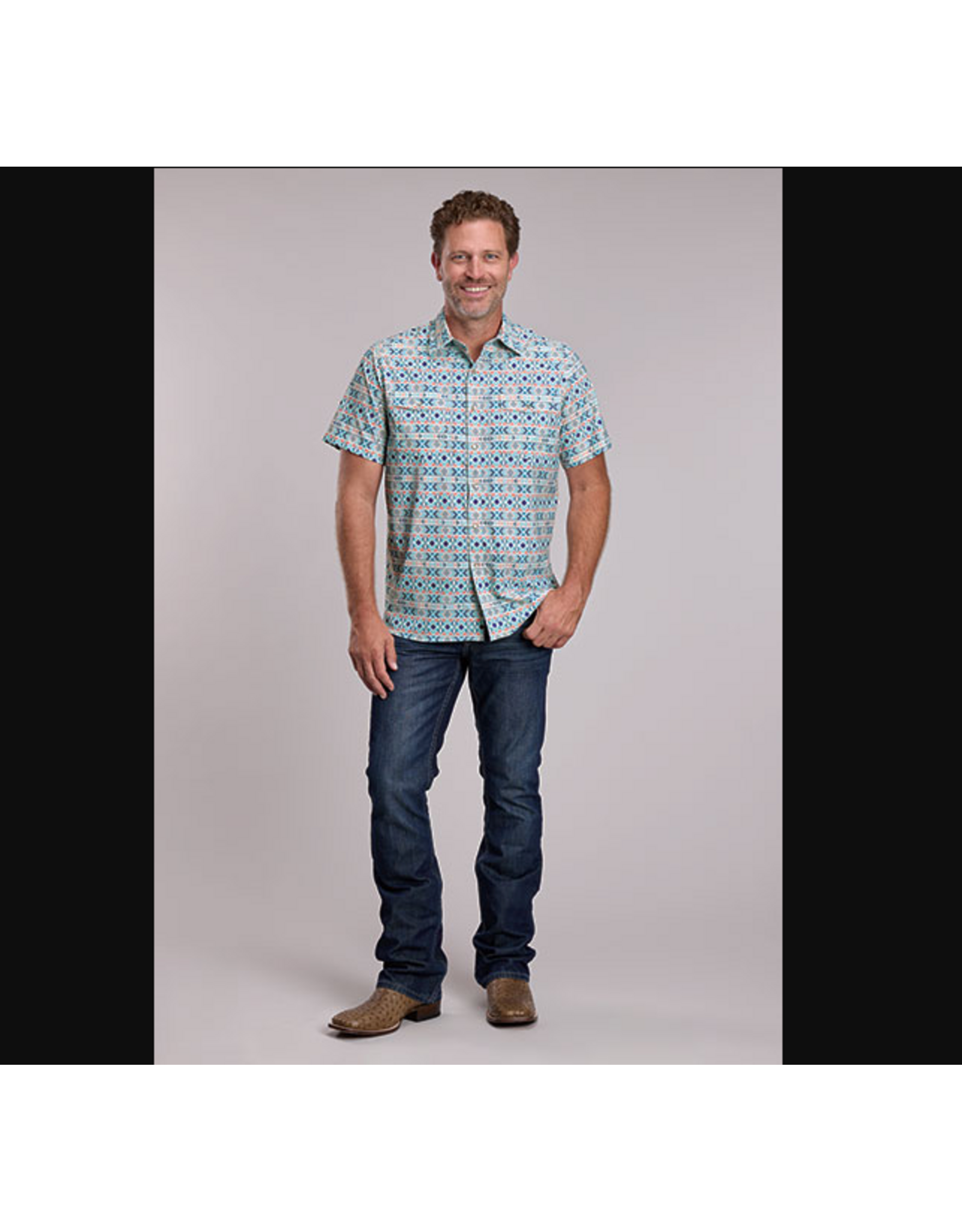 ROPER SHIRT MNS ROPER S/S HORIZONTAL AZTEC