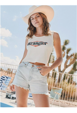 TANK TOP WMS WRANGLER WHITE CROPPED