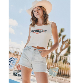 TANK TOP WMS WRANGLER WHITE CROPPED