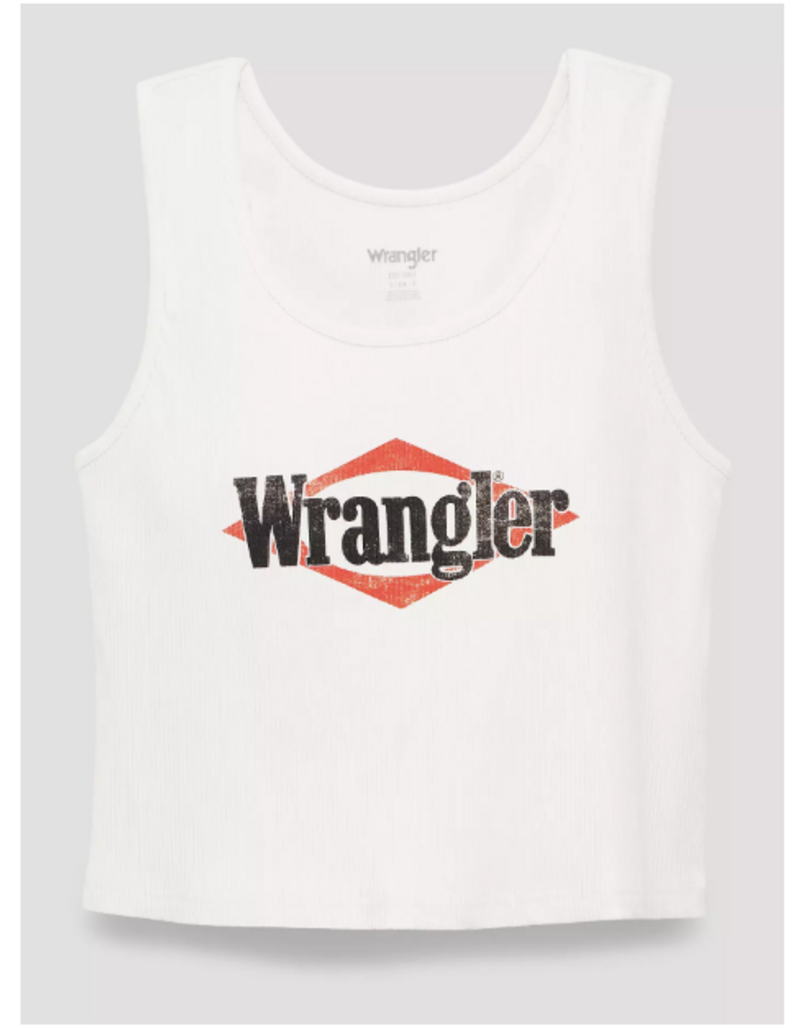 TANK TOP WMS WRANGLER WHITE CROPPED
