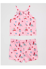 TANK TOP SHORT SET GIRLS PINK 4TH OF JULY