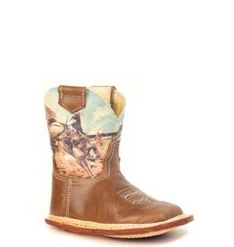 ROPER BOOTS INFANT ROPER TAN LEATHER RODEO BRONC