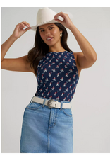 TANK TOP WMS WRANGLER BLUE WITH COWBOYS