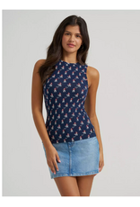TANK TOP WMS WRANGLER BLUE WITH COWBOYS