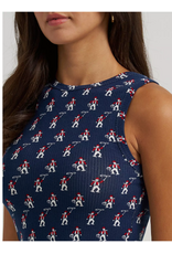 TANK TOP WMS WRANGLER BLUE WITH COWBOYS