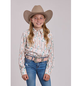 ROPER SHIRT GIRLS ROPER CHECKER CACTUS WHITE