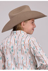 ROPER SHIRT GIRLS ROPER CHECKER CACTUS WHITE