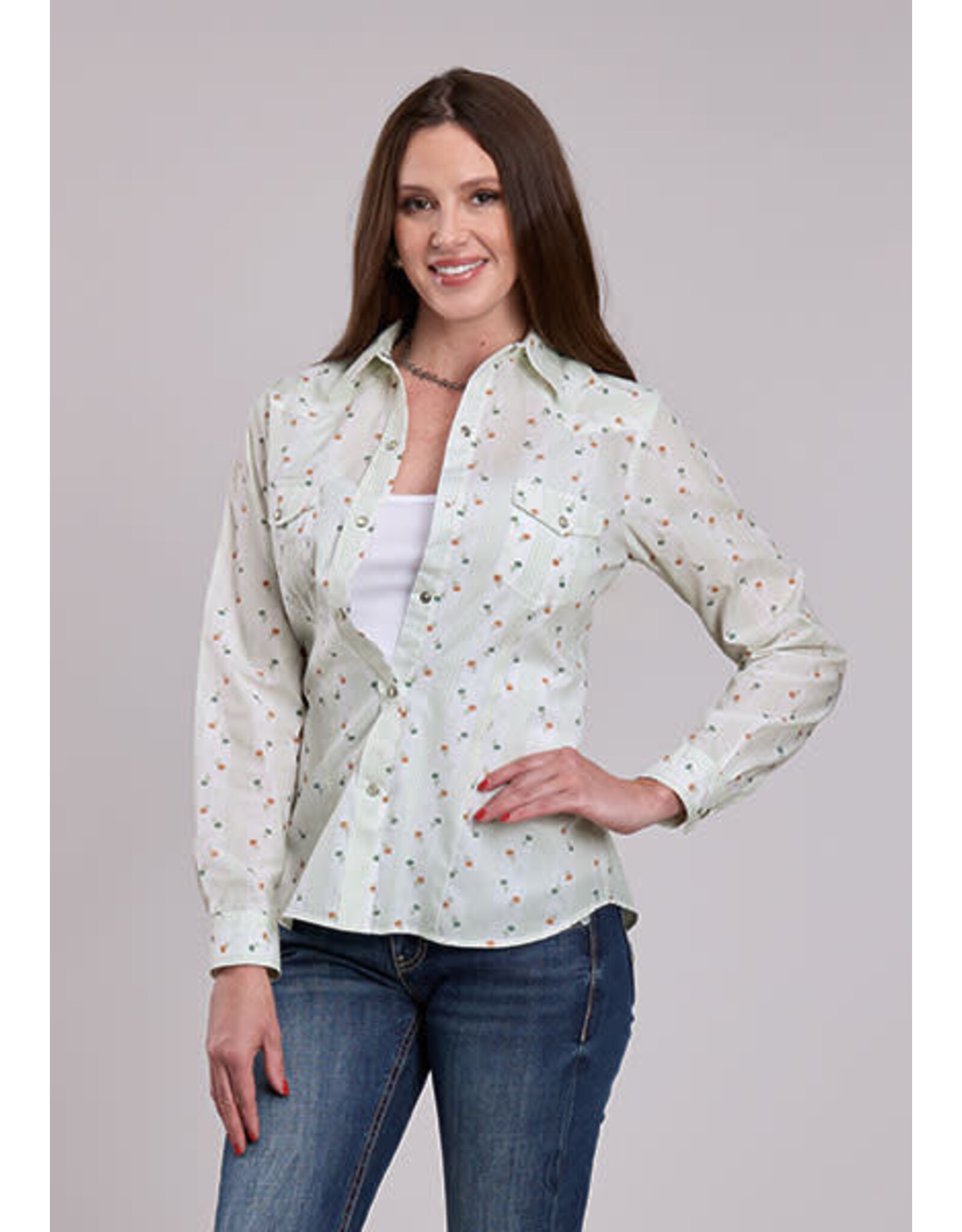 ROPER SHIRT WMS ROPER CREAM FLORAL PRINT
