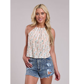 ROPER HALTER TOP WMS ROPER CHECKERED CACTUS WHITE