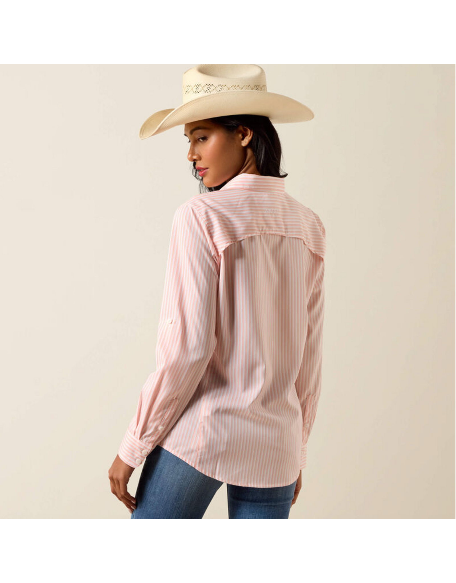 ARIAT SHIRT WOMENS ARIAT VENTTEK PEACH STRIPE