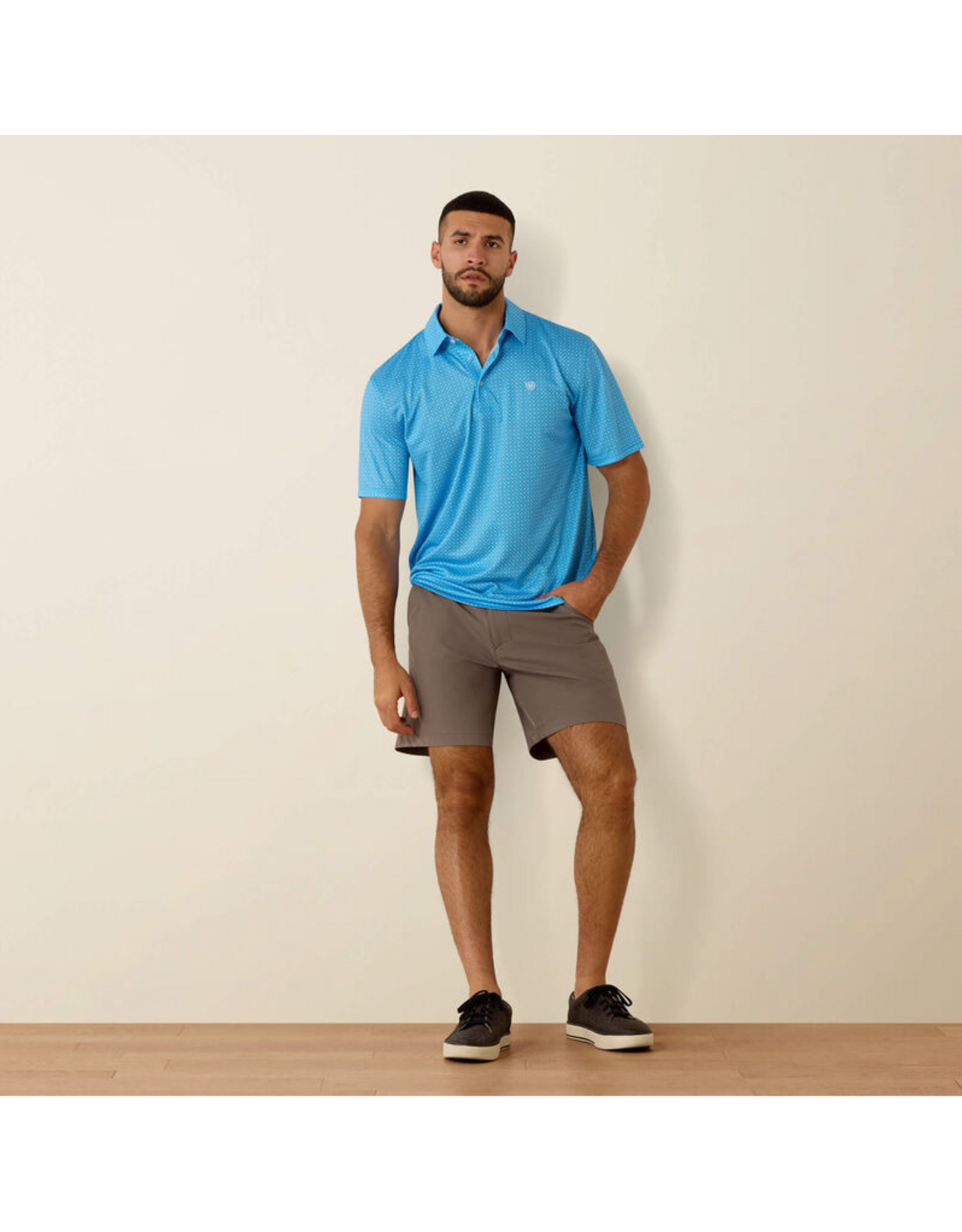 ARIAT SHIRT MNS ARIAT POLO BLUE GEO PRINT