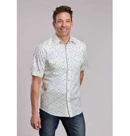 ROPER SHIRT MENS ROPER S/S CREAM FLORAL PRINT