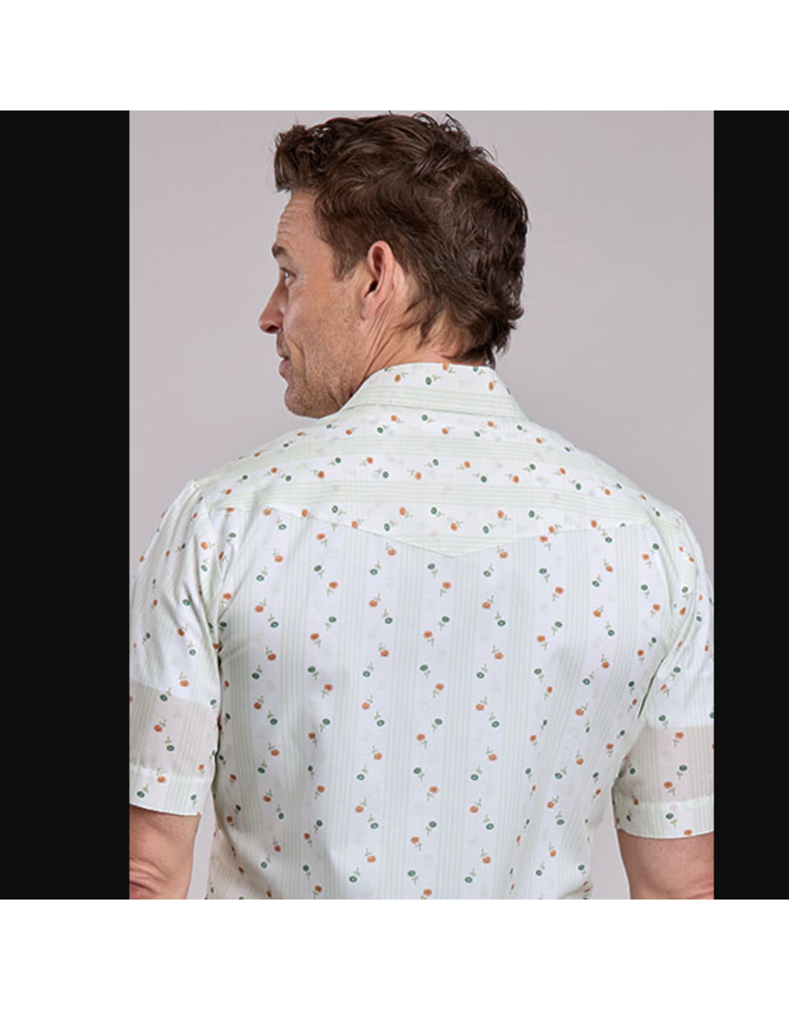 ROPER SHIRT MENS ROPER S/S CREAM FLORAL PRINT