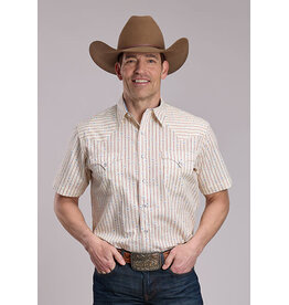 ROPER SHIRT MNS ROPER STAR & STRIPES CREAM SS