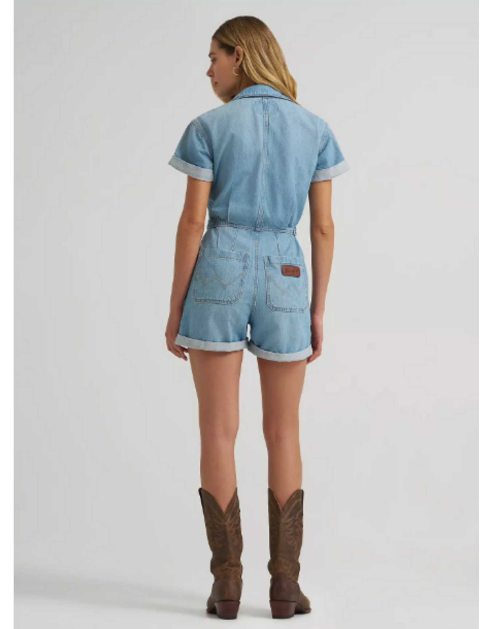 ROMPER WMS WRANGLER DENIM SNAP