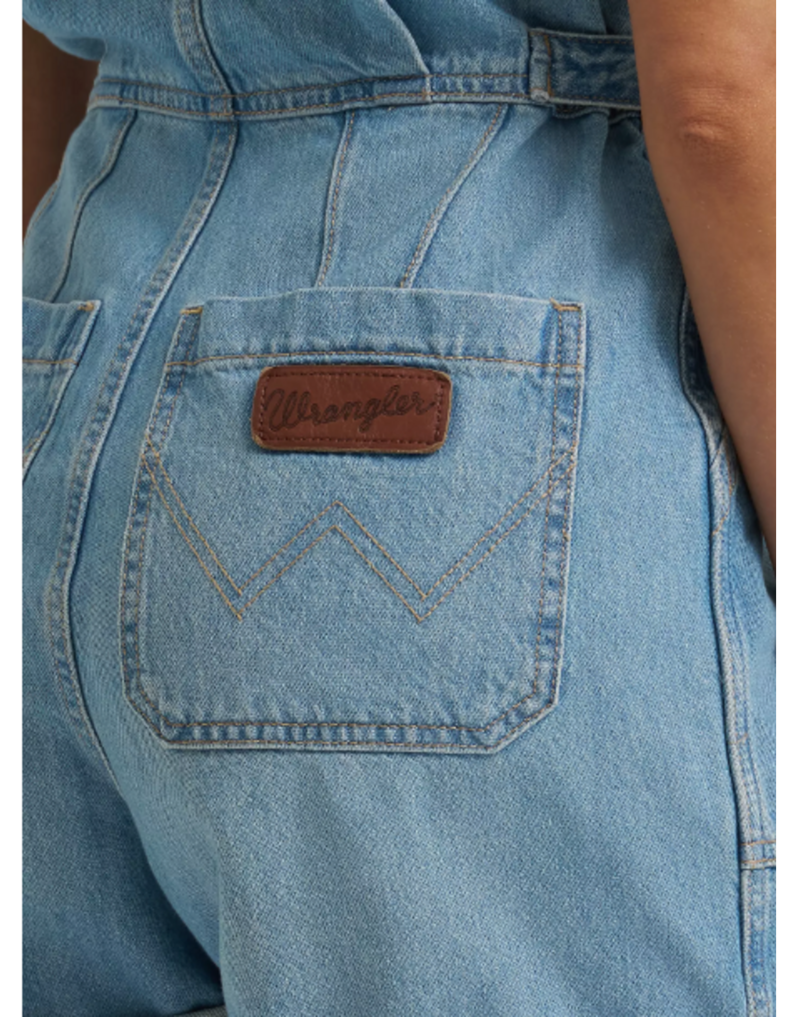 ROMPER WMS WRANGLER DENIM SNAP