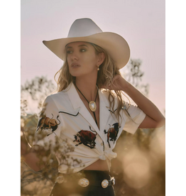SHIRT WMS WRANGLER LW RODEO CAMP WHITE