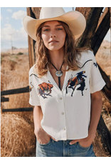 SHIRT WMS WRANGLER LW RODEO CAMP WHITE