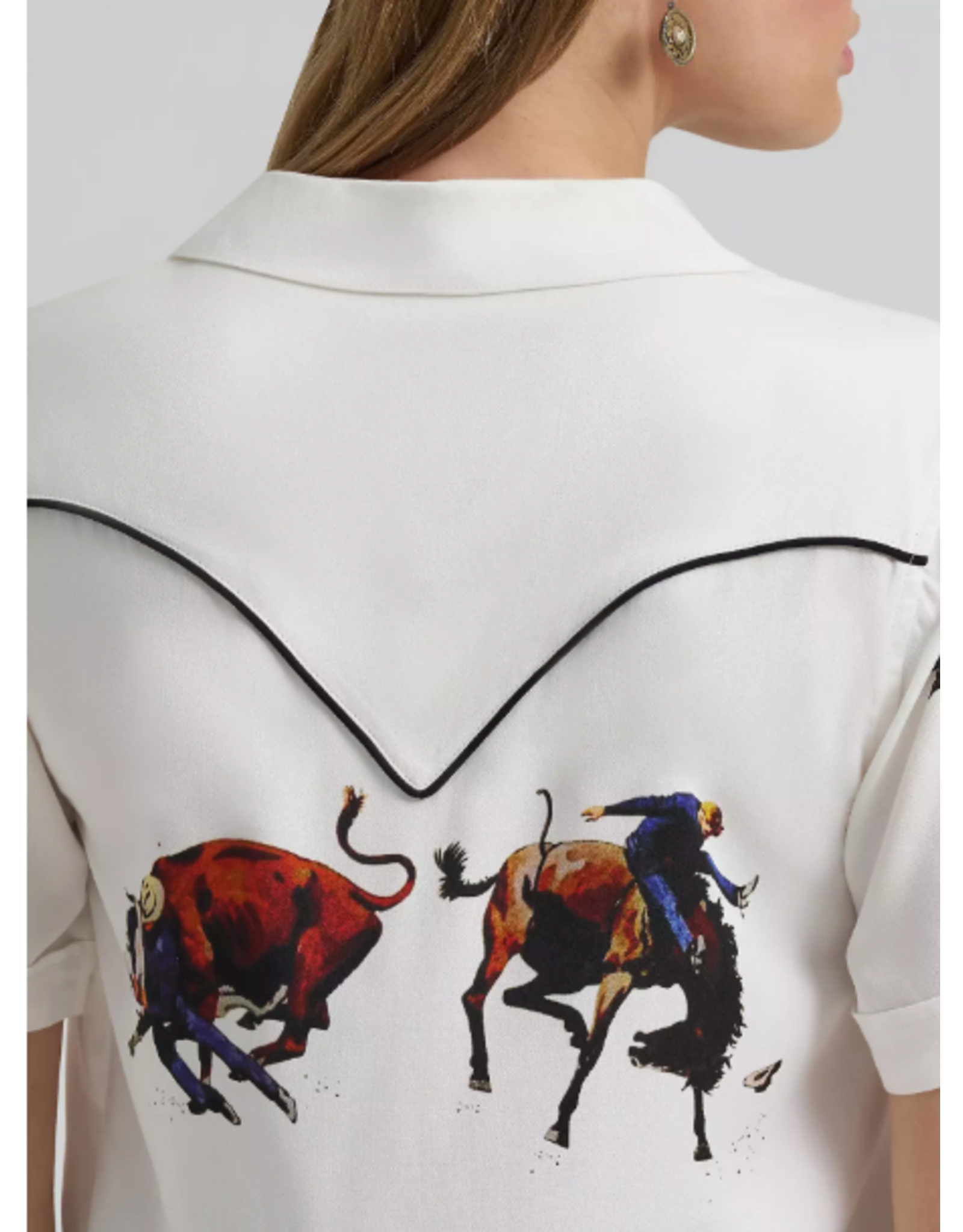 SHIRT WMS WRANGLER LW RODEO CAMP WHITE