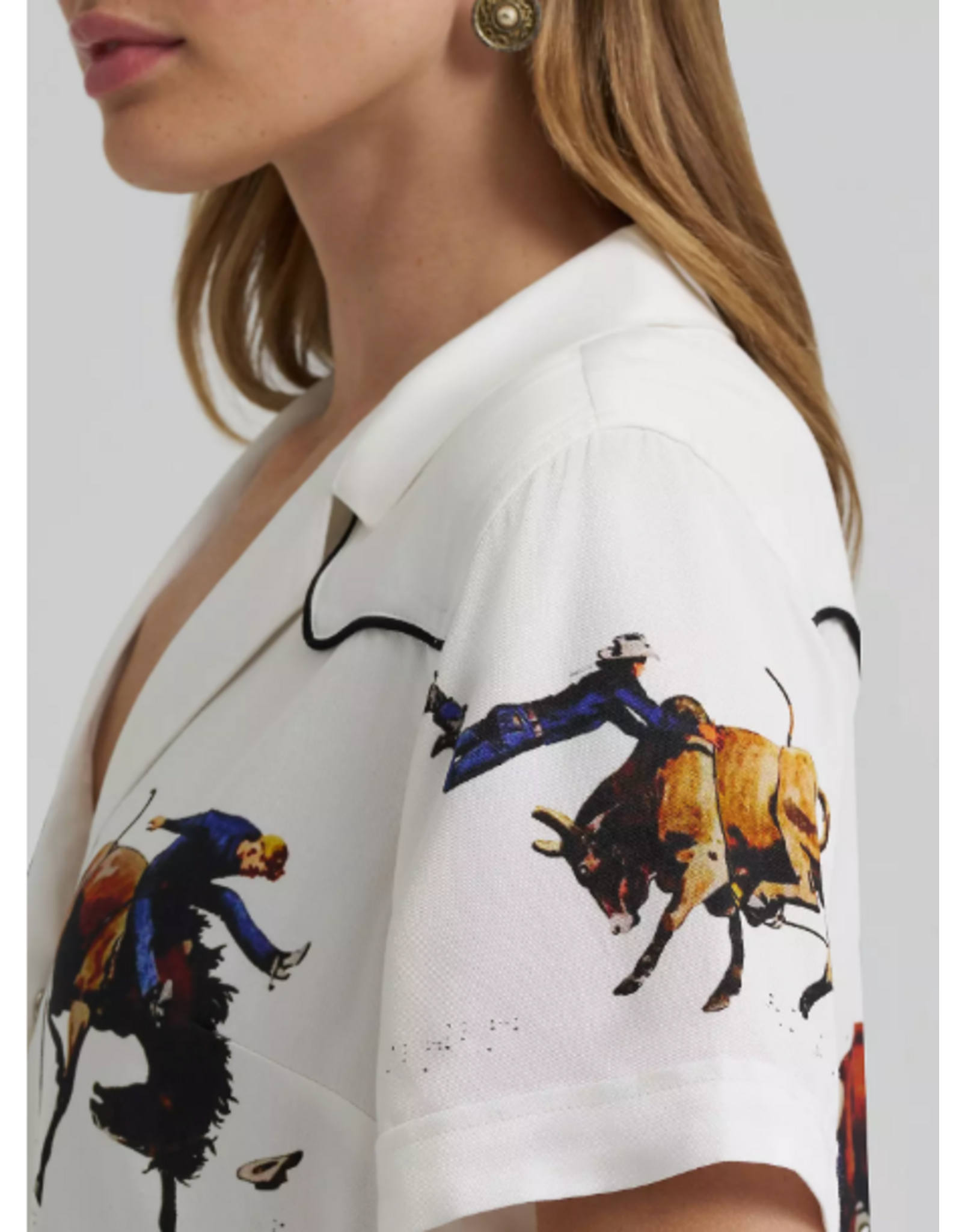 SHIRT WMS WRANGLER LW RODEO CAMP WHITE
