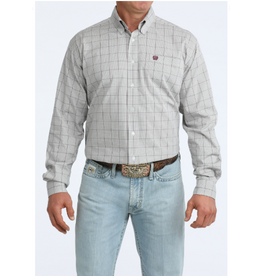 CINCH SHIRT MNS CINCH GRAY AND PURPLE PLAID