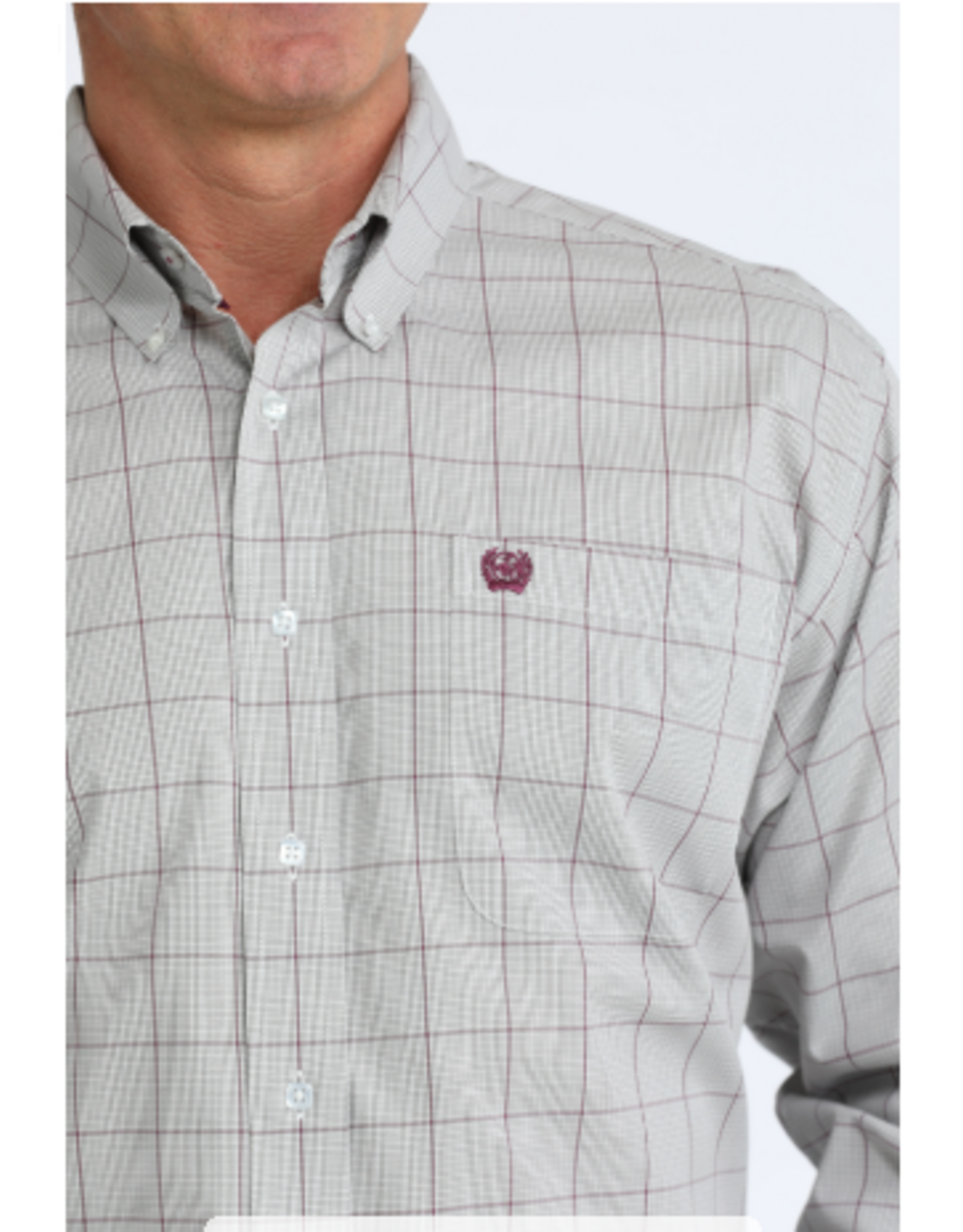 CINCH SHIRT MNS CINCH GRAY AND PURPLE PLAID