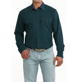 CINCH SHIRT MNS CINCH MODERN FIT LS BLUE AND BLACK PAISLEY