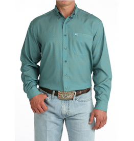 CINCH SHIRT MNS CINCH ARENAFLEX TEAL WITH DIAMONDS