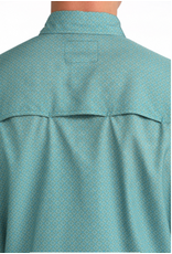CINCH SHIRT MNS CINCH ARENAFLEX TEAL WITH DIAMONDS
