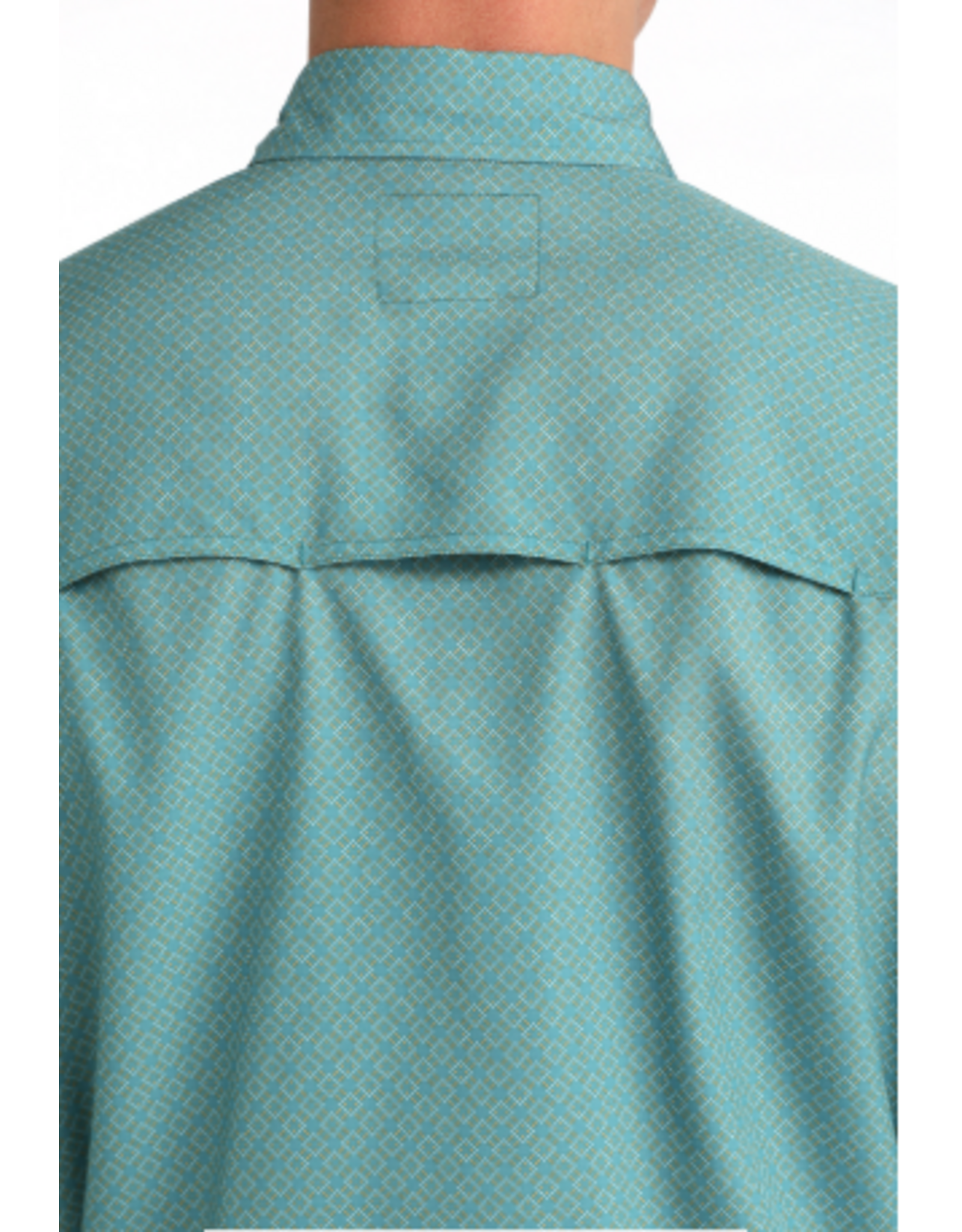 CINCH SHIRT MNS CINCH ARENAFLEX TEAL WITH DIAMONDS