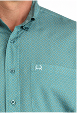 CINCH SHIRT MNS CINCH ARENAFLEX TEAL WITH DIAMONDS