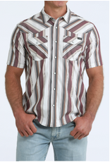 CINCH SHIRT MNS CINCH CAMP SS WHITE & PURPLE STRIPE