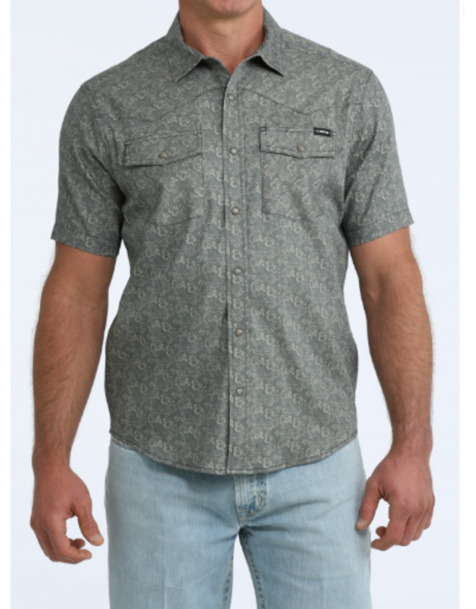 CINCH SHIRT MNS CINCH CAMP NAVY AND TAN FLORAL