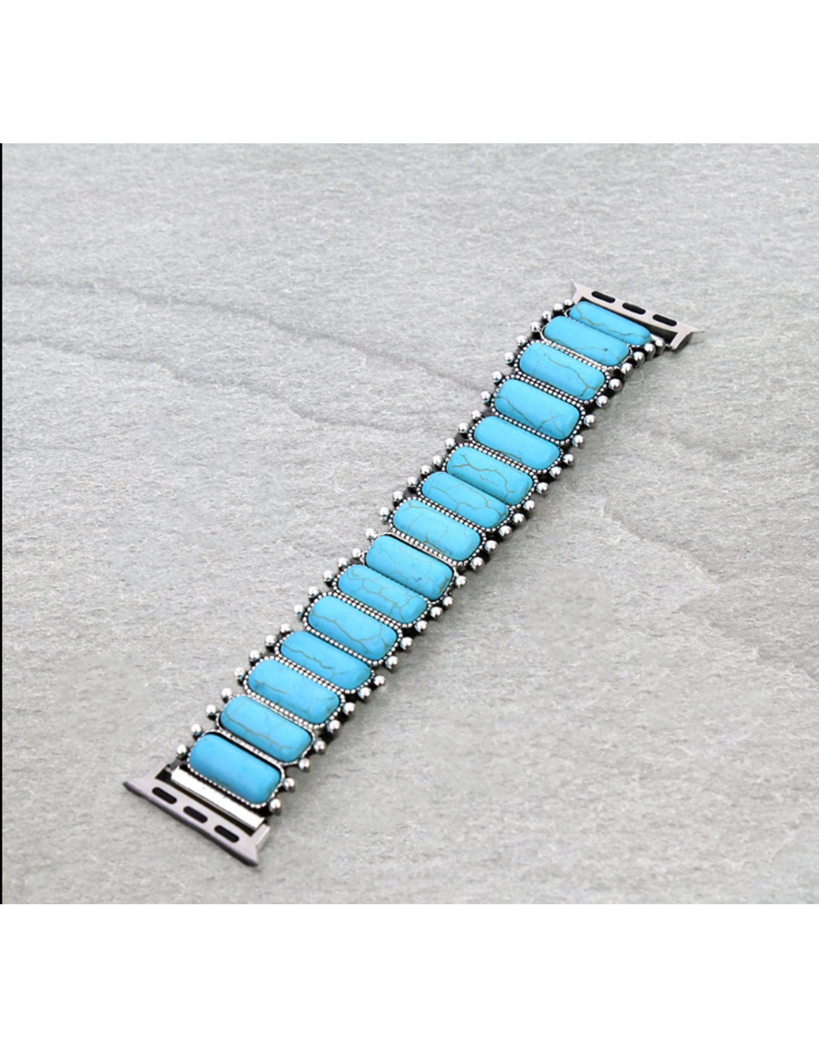 APPLE WATCH WESTERN TURQUOISE RECTANGLE STONE STRETCH