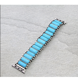 APPLE WATCH WESTERN TURQUOISE RECTANGLE STONE STRETCH