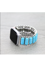 APPLE WATCH WESTERN TURQUOISE RECTANGLE STONE STRETCH