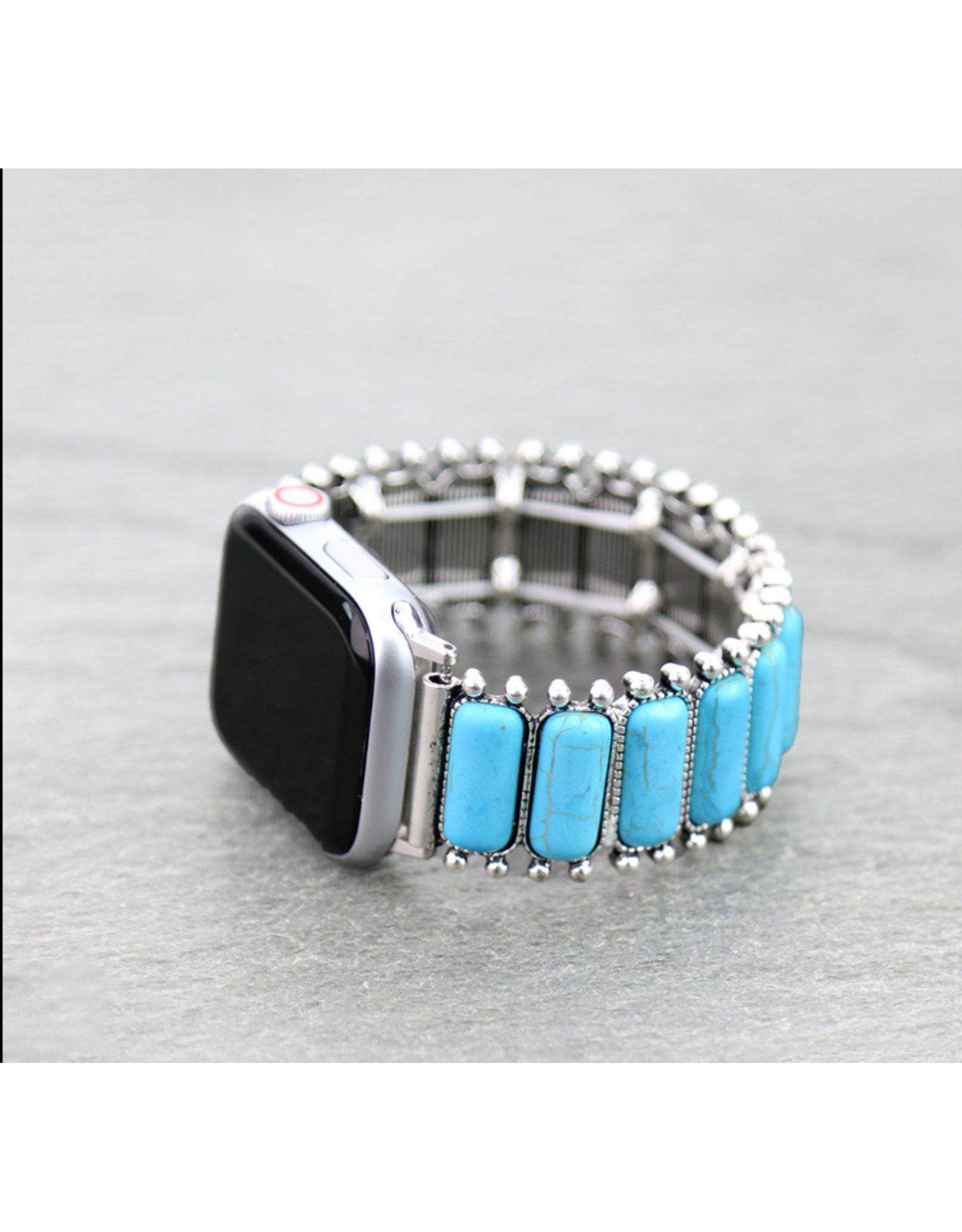 APPLE WATCH WESTERN TURQUOISE RECTANGLE STONE STRETCH