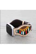 APPLE WATCH BAND LEATHER SERAPE AND SUNFLOWER