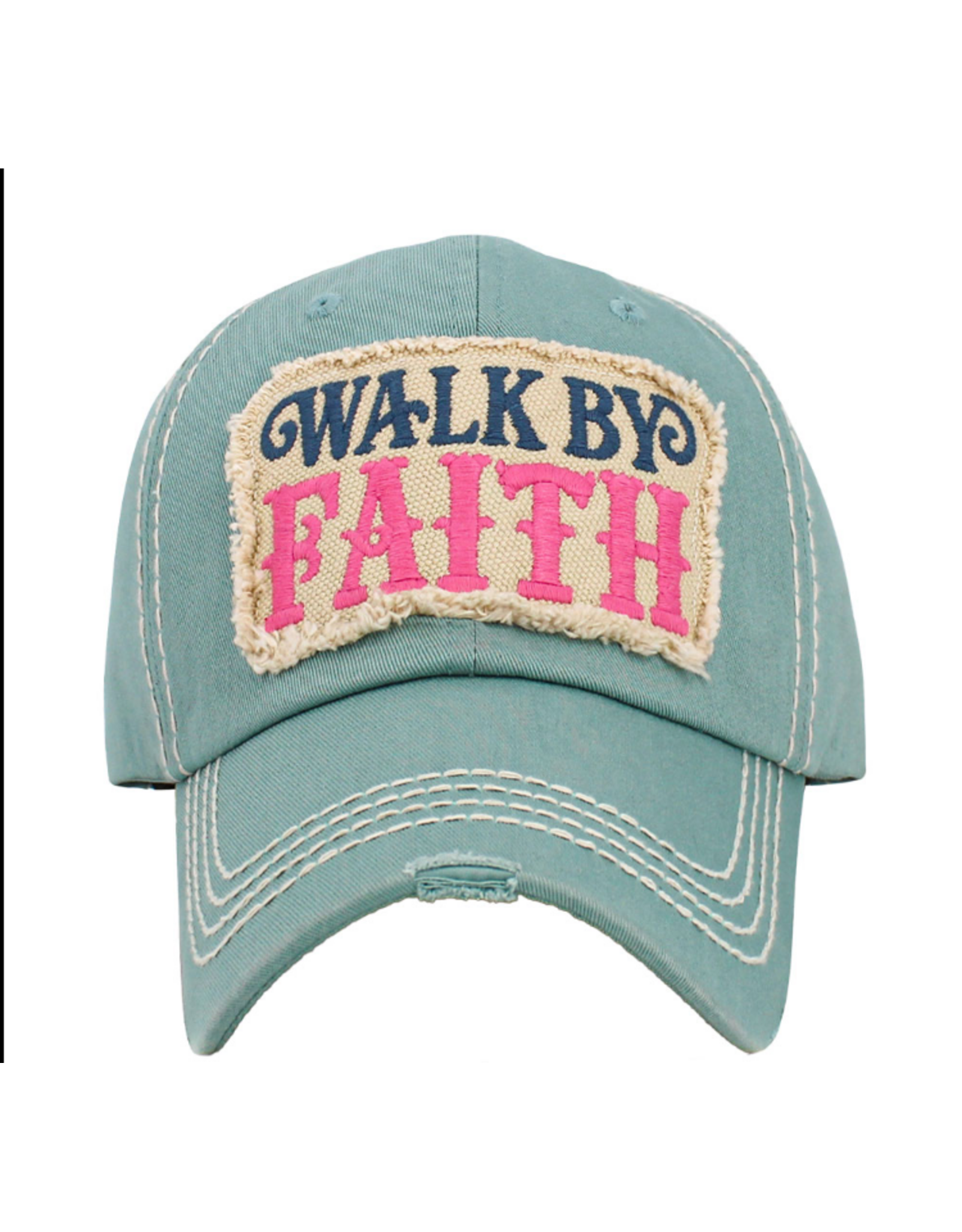 VINTAGE BALL CAP WALK BY FAITH BLUE