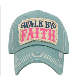 VINTAGE BALL CAP WALK BY FAITH BLUE