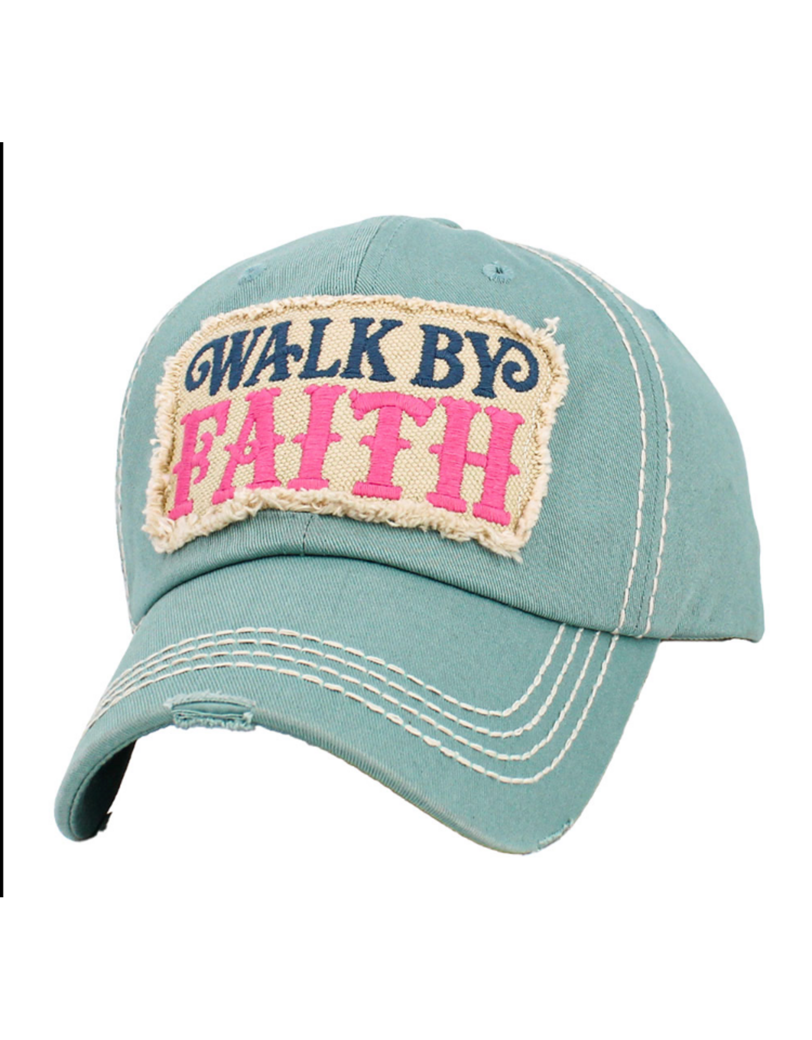 VINTAGE BALL CAP WALK BY FAITH BLUE