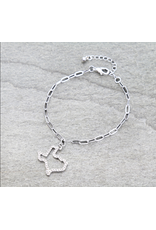 BRACELET TEXAS MAP PAVE STONE LINK