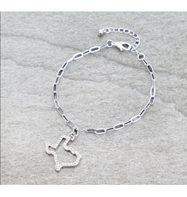 BRACELET TEXAS MAP PAVE STONE LINK