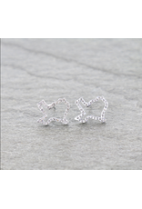 EARRINGS STUDS TEXAS MAP PAVE STONE